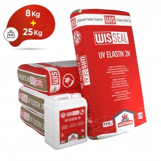 WISSEAL® UV ELASTIK 2K Çimento ve Akrilik Esaslı, İki Bileşenli, UV Işınlarına ve Aşınmaya Karşı Dirençli, Tam Elastik Su Yalıtım Kaplaması